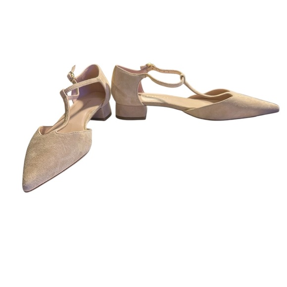 Tuckernuck Nude Suede Size 6.5 Collins T-Straps Shoes - Picture 1 of 9